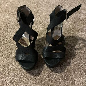 Michael Kors strappy black heels - carina sandal - worn once - size 8.5